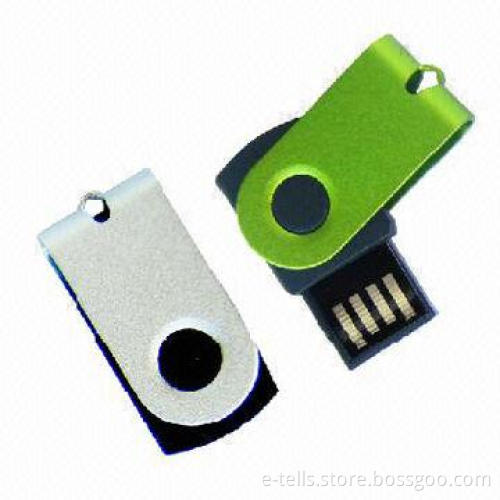 Swivel Capless Aluminum USB Flash Drives with 512MB Capacity